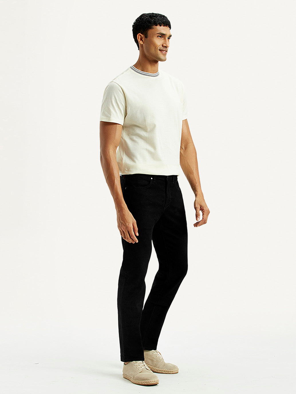 Men's Redloop 511 Black Slim Fit Mid Rise Jeans - Side View