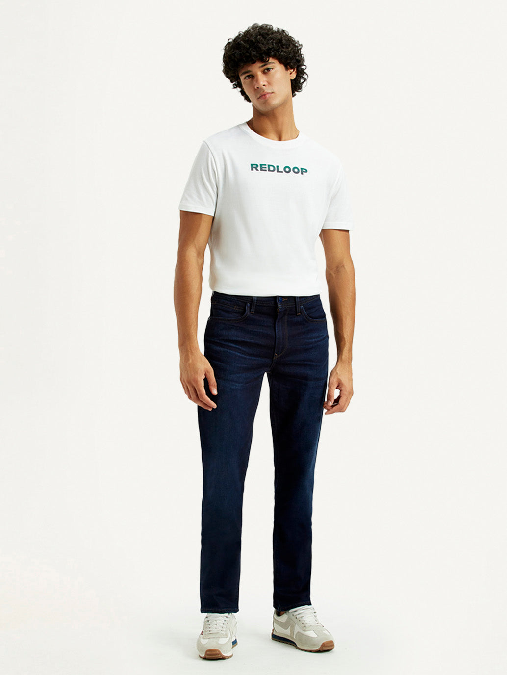 Men's Redloop 511 Dark Indigo Slim Fit Mid Rise Jeans - Front View