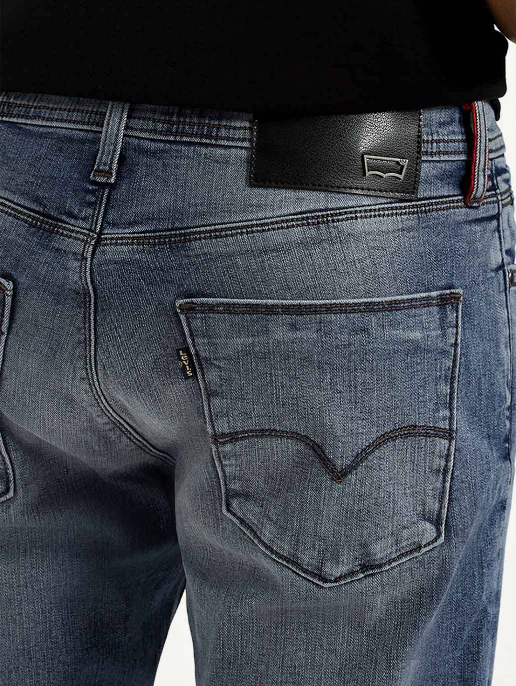 Men's Redloop 511 Indigo Slim Fit Mid Rise Jeans - Detail View