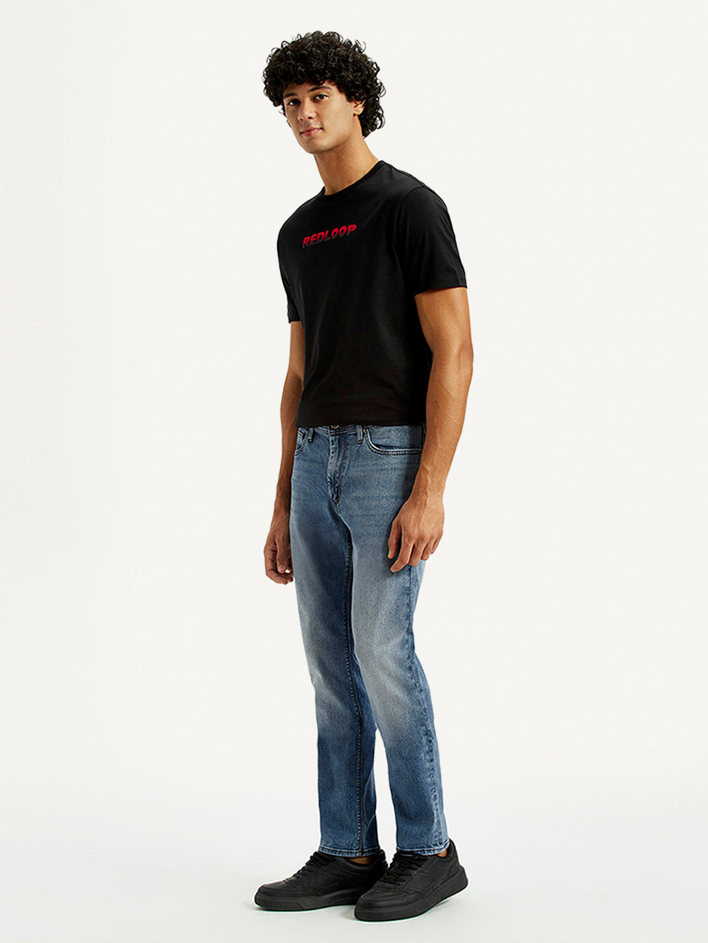 Men's Redloop 511 Indigo Slim Fit Mid Rise Jeans - Side View