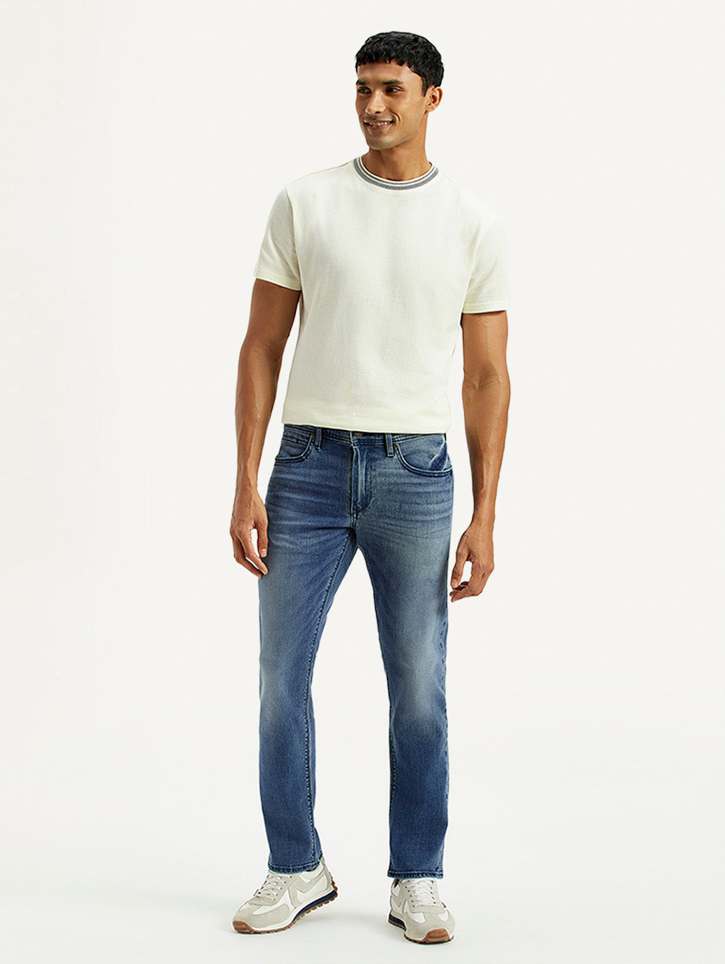 Men's Redloop 511 Dark Indigo Slim Fit Mid Rise Selvedge Jeans - Front View