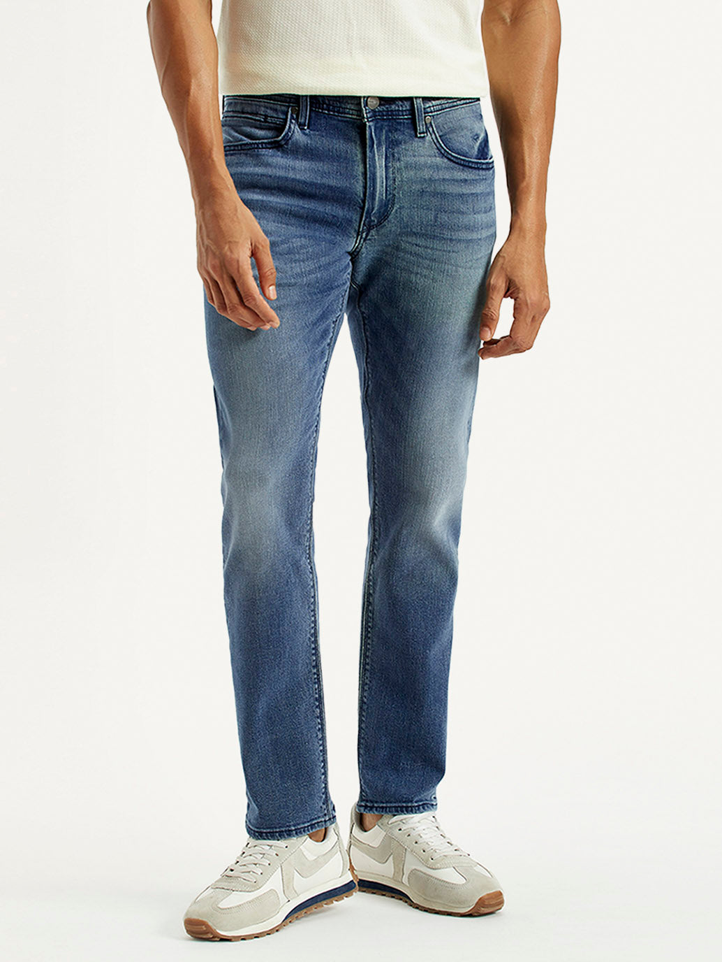 Men's Redloop 511 Dark Indigo Slim Fit Mid Rise Selvedge Jeans - Front View