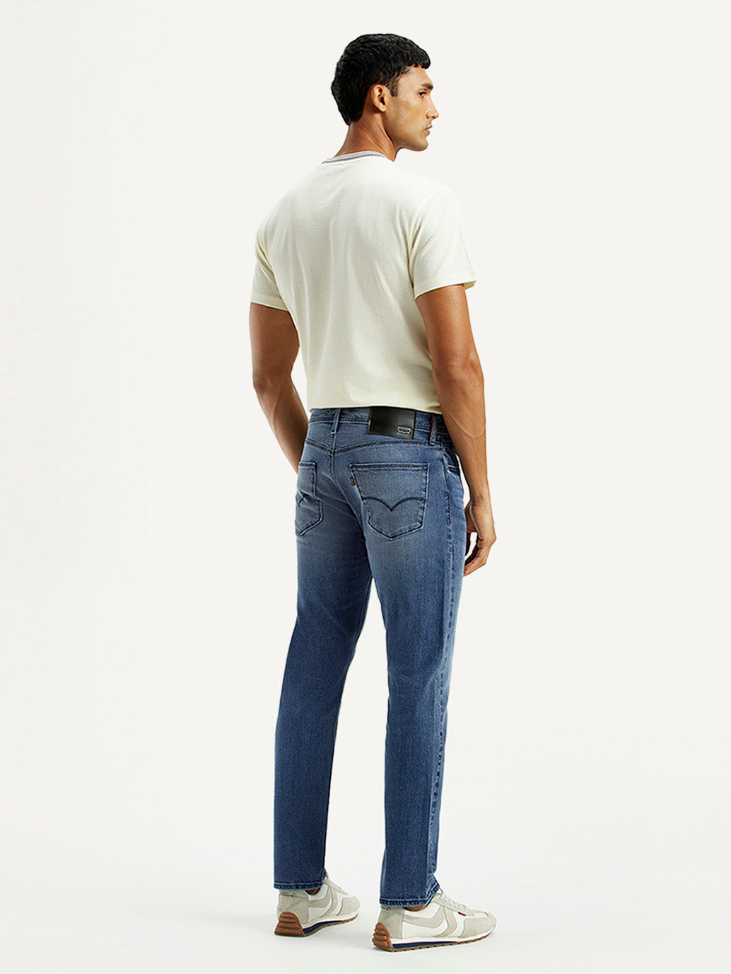 Men's Redloop 511 Dark Indigo Slim Fit Mid Rise Selvedge Jeans - Back View