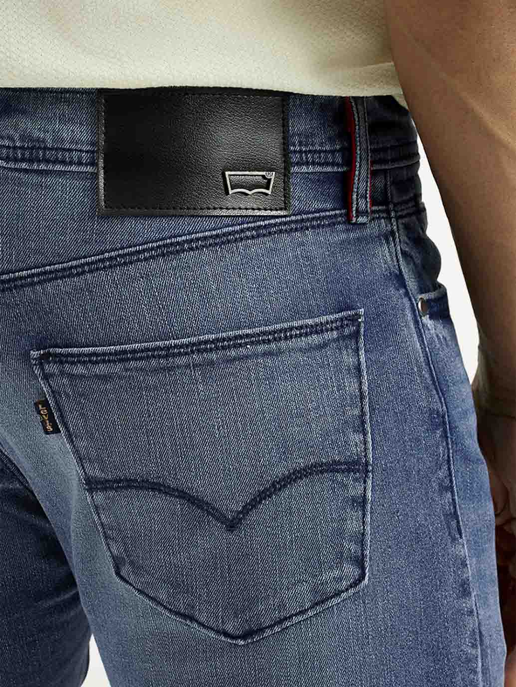 Men's Redloop 511 Dark Indigo Slim Fit Mid Rise Selvedge Jeans - Detail View