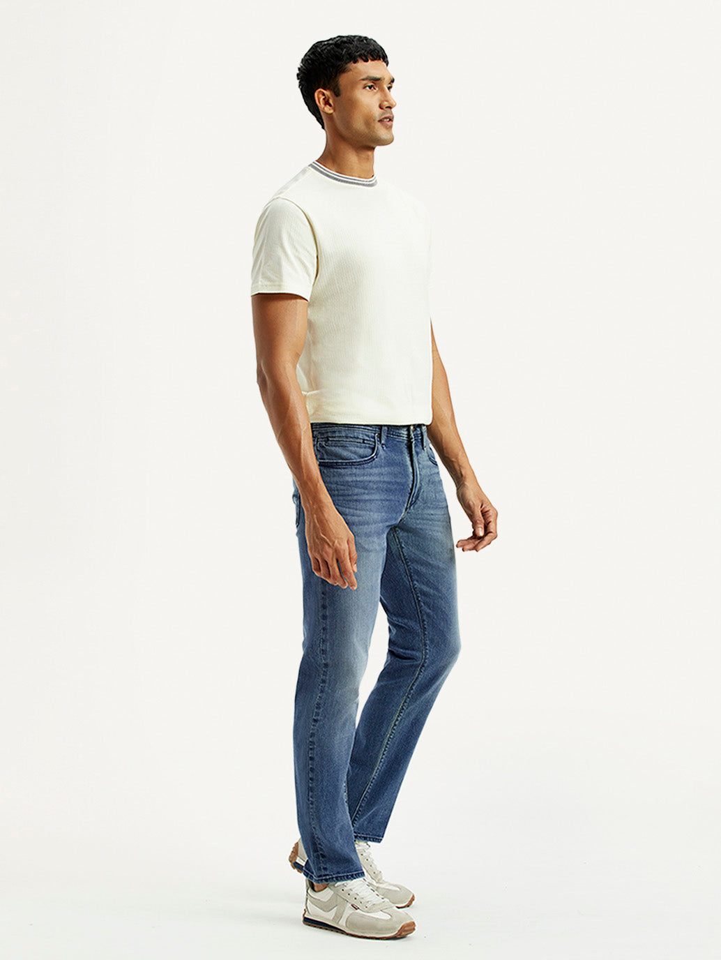 Men's Redloop 511 Dark Indigo Slim Fit Mid Rise Selvedge Jeans - Side View