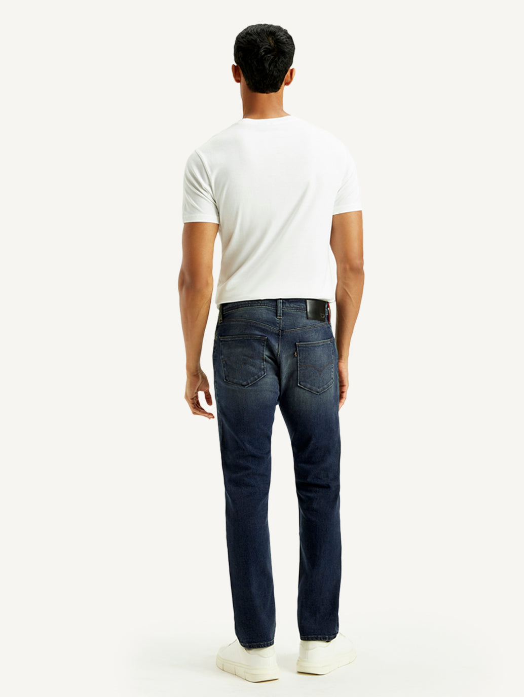 Men's Redloop 511 Dark Indigo Slim Fit Mid Rise Selvedge Jeans - Back View