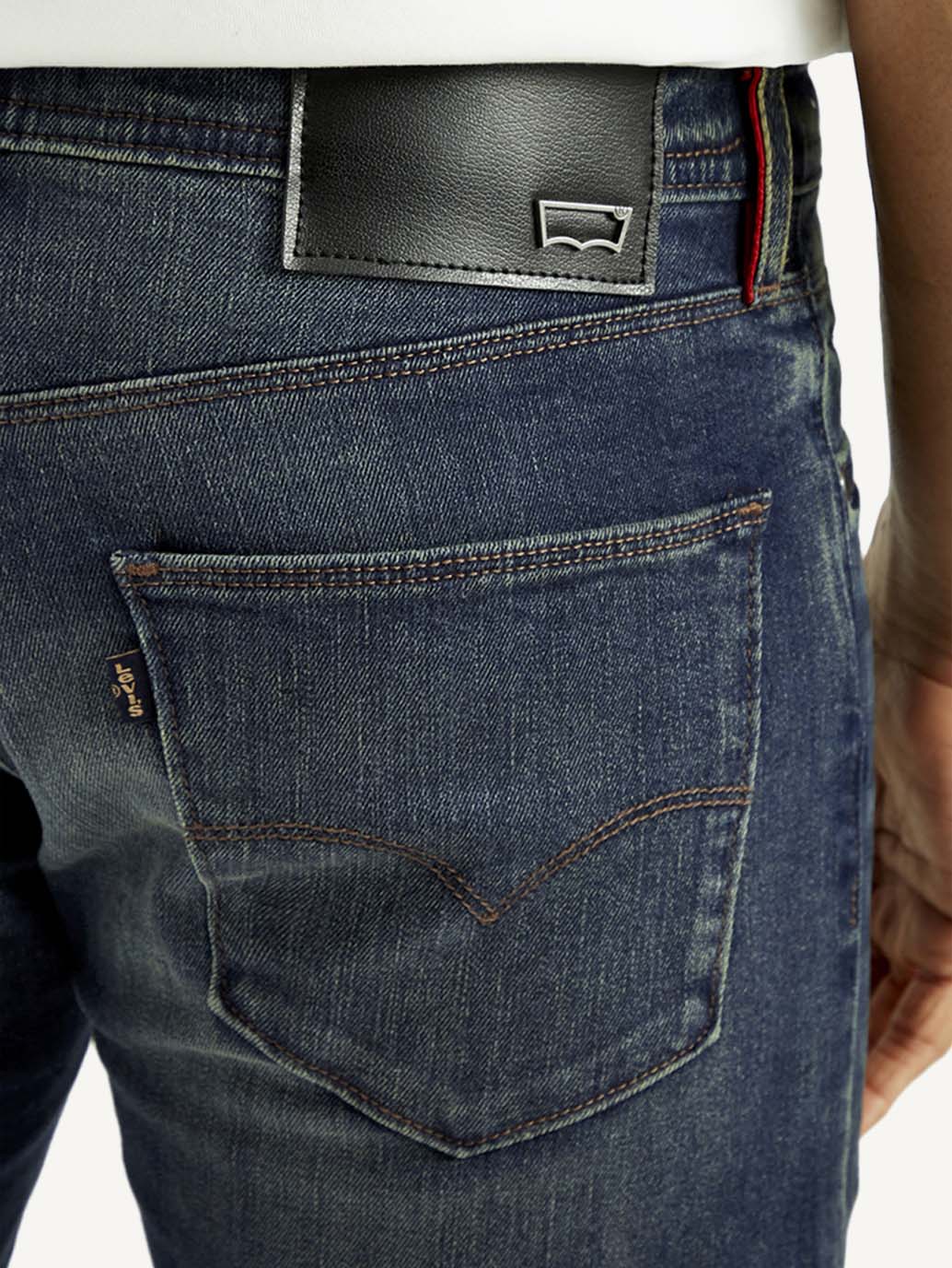 Men's Redloop 511 Dark Indigo Slim Fit Mid Rise Selvedge Jeans - Detail View