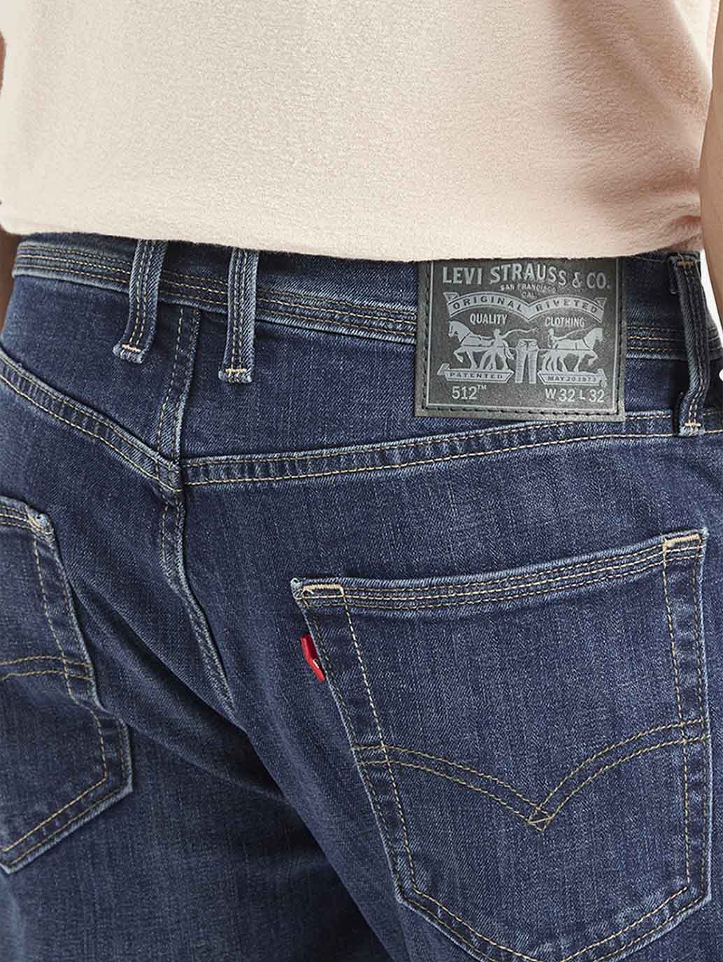 Men's 512 Dark Blue Slim Tapered Fit Mid Rise Jeans - e59acf34-dd69-4207-afab-f83cf40176e9 View