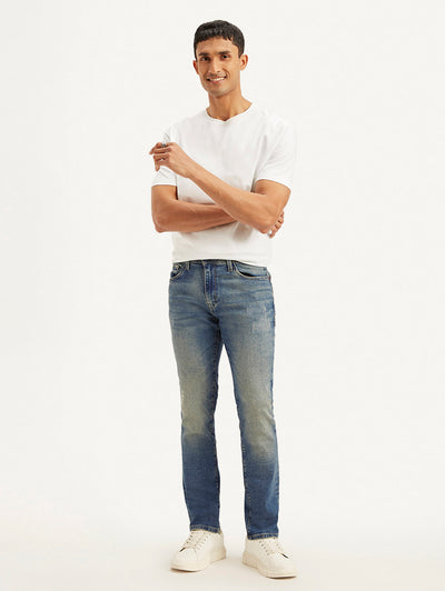 Men's 511 Blue Slim Fit Mid Rise Jeans-image-27