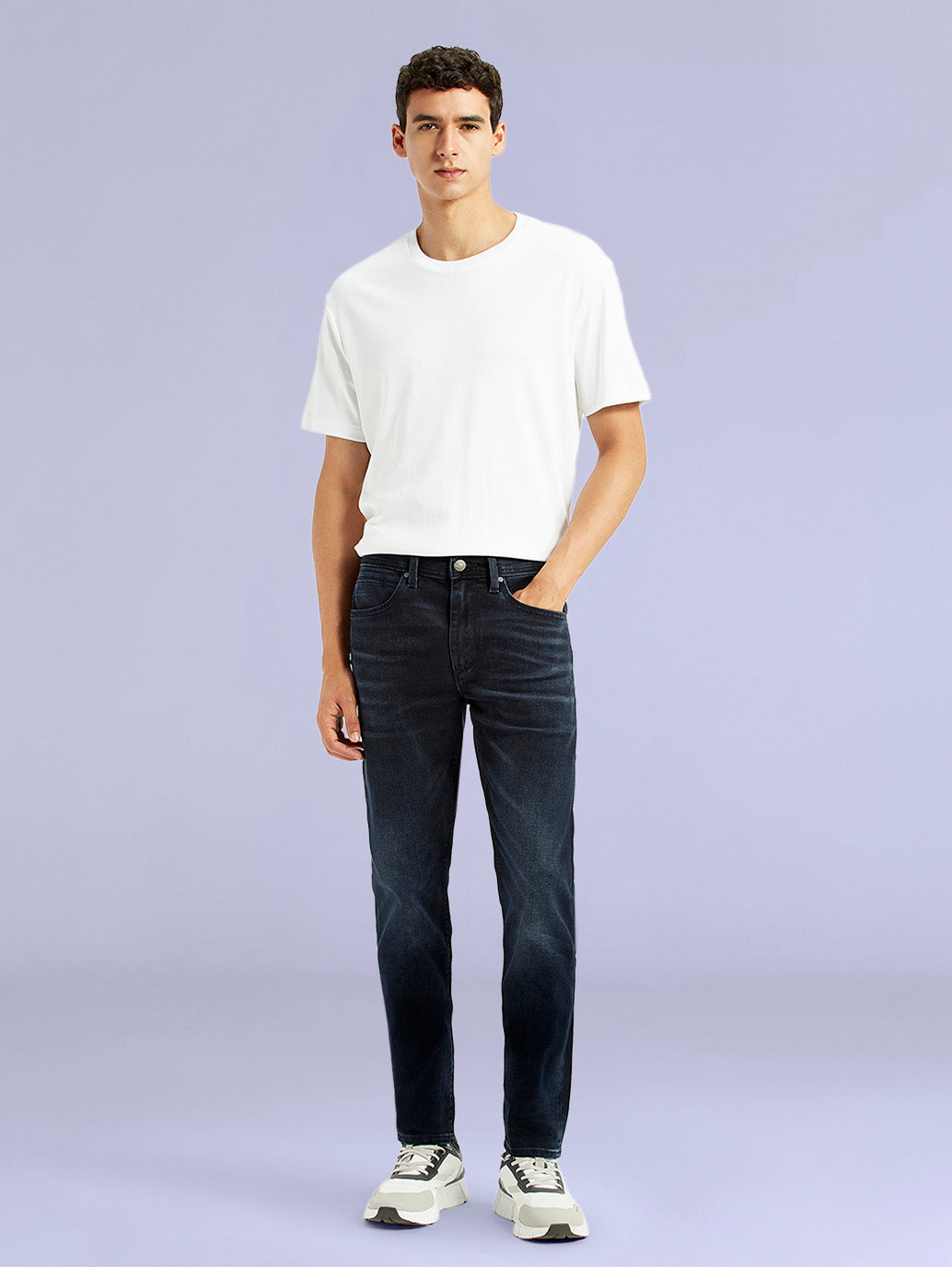 Men's Redloop 512 Dark Blue Slim Tapered Fit Mid Rise Jeans - fdc038d1-6081-4d7e-9b07-9ab734ba94c2 View