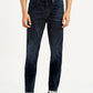 Men's Redloop 512 Dark Blue Slim Tapered Fit Mid Rise Jeans - Front View