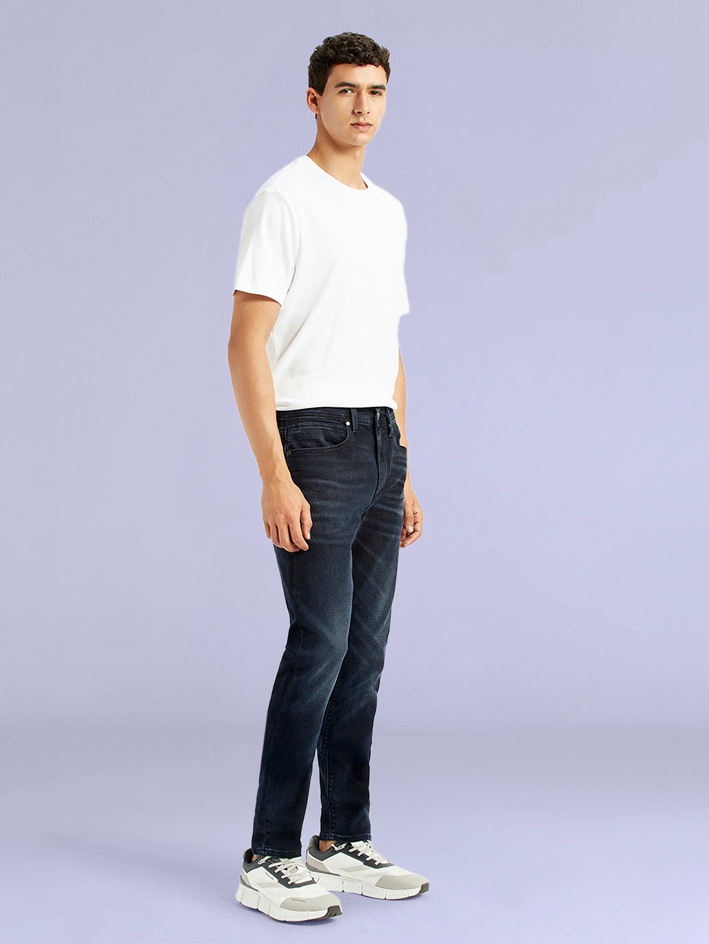 Men's Redloop 512 Dark Blue Slim Tapered Fit Mid Rise Jeans - 08b826ab-94bc-4d8a-8646-34fde3ea85b0 View