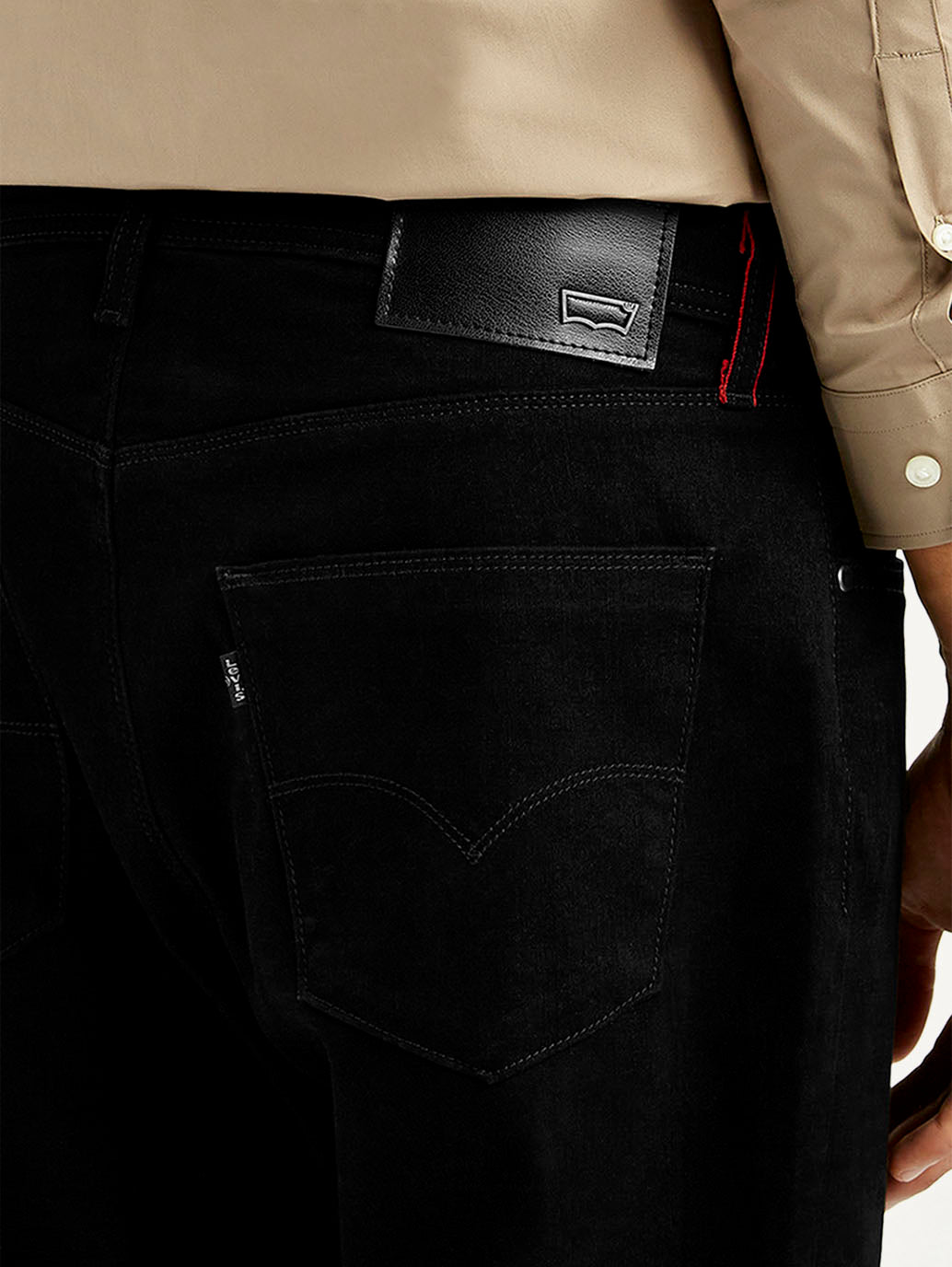 Men's Redloop 541 Black Athletic Tapered Fit Mid Rise Jeans - Detail View