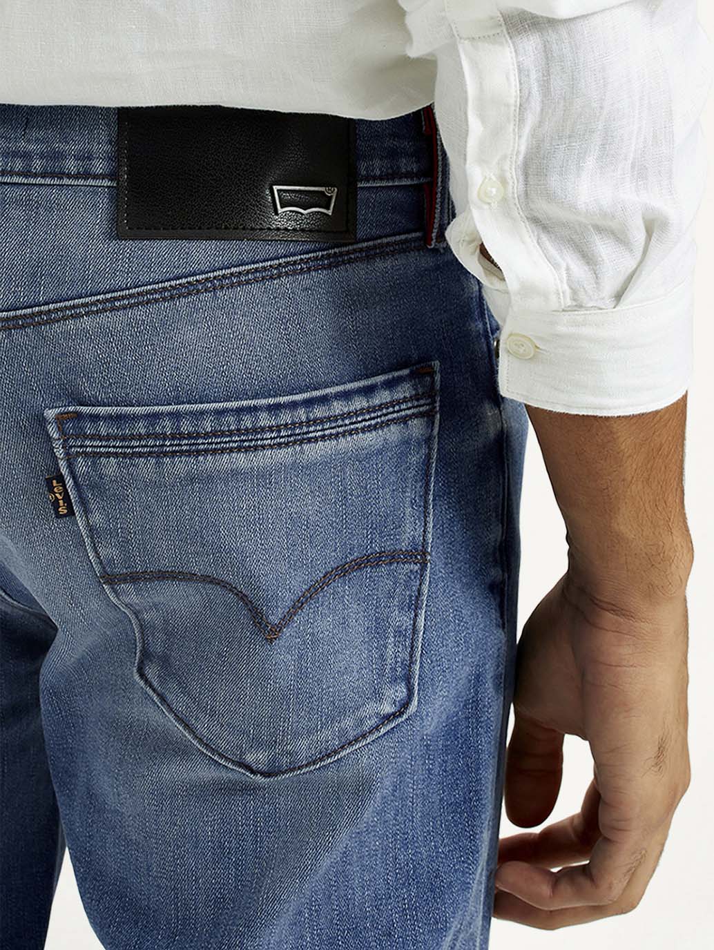 Men's Redloop 511 Indigo Slim Fit Mid Rise Jeans - Detail View