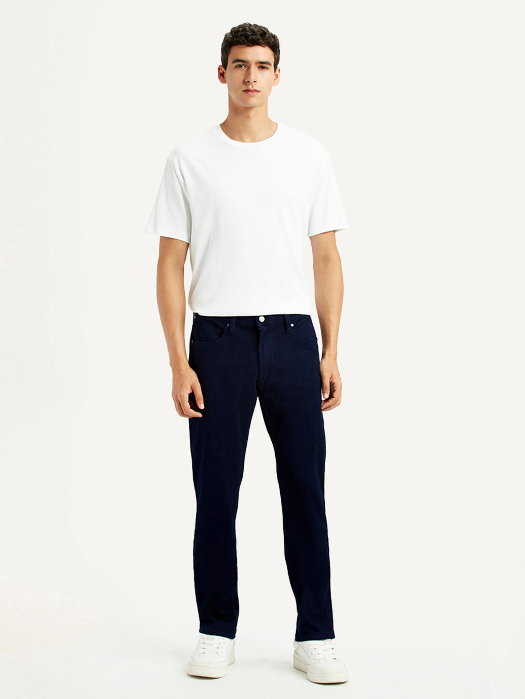 Men's Redloop 511 Navy Blue Slim Fit Mid Rise Jeans - Front View