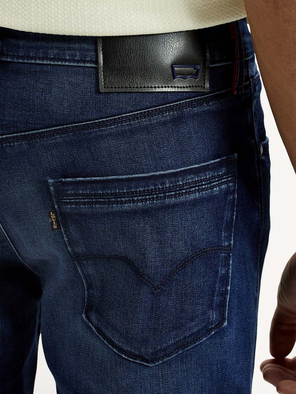 Men's Redloop 511 Dark Indigo Slim Fit Mid Rise Jeans - Detail View