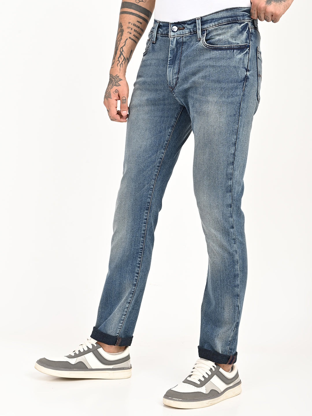 Men's Redloop 511 Blue Slim Fit Mid Rise Jeans - 20 View