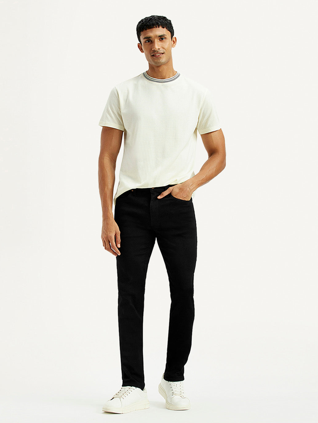 Men's Redloop 511 Black Slim Fit Mid Rise Jeans