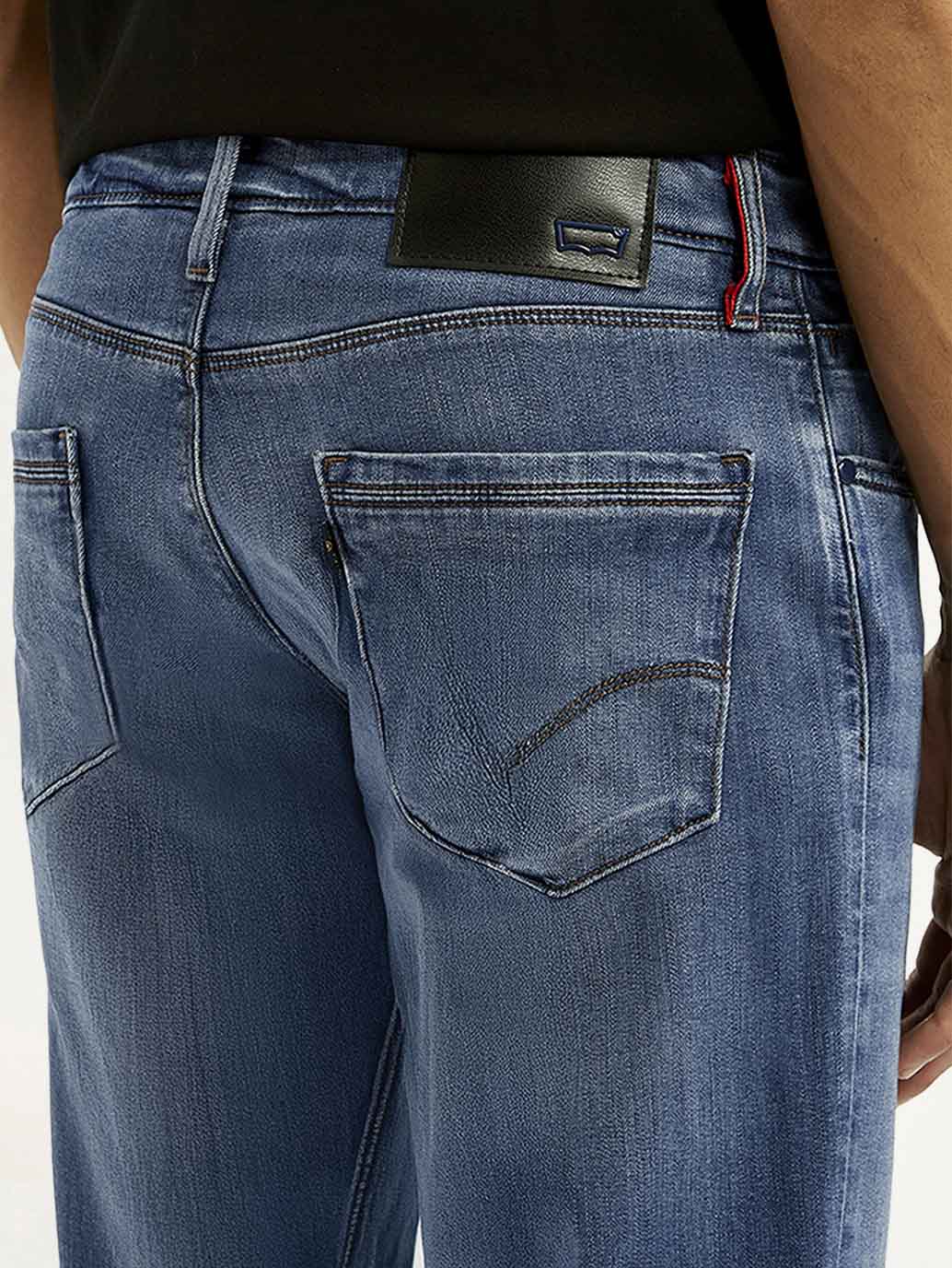 Men's Redloop 511 Blue Slim Fit Mid Rise Jeans - Detail View