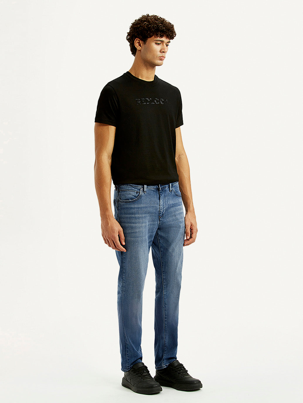 Men's Redloop 511 Blue Slim Fit Mid Rise Jeans - Side View