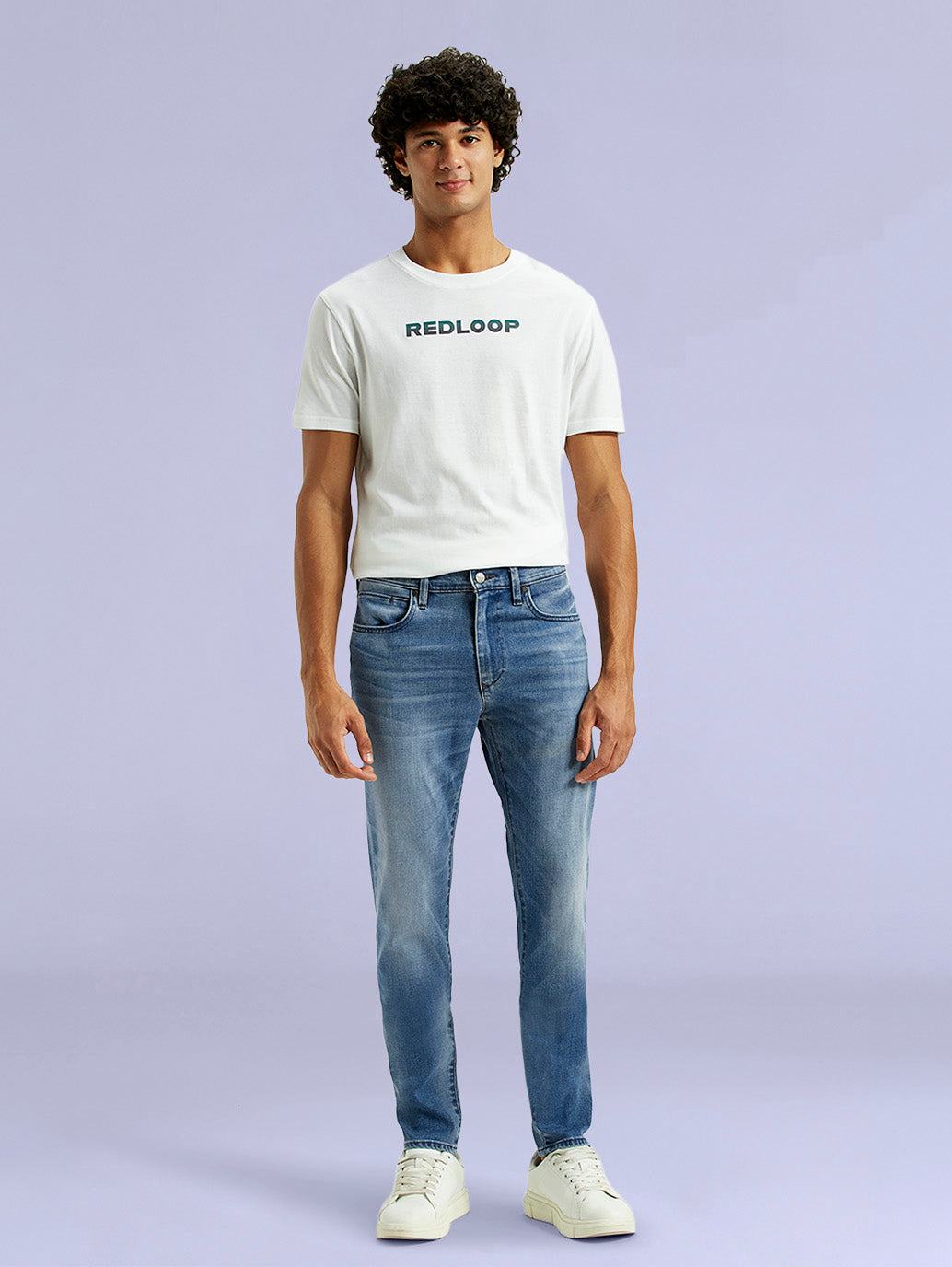 Men's Redloop 512 Indigo Slim Tapered Fit Mid Rise Jeans - Front View