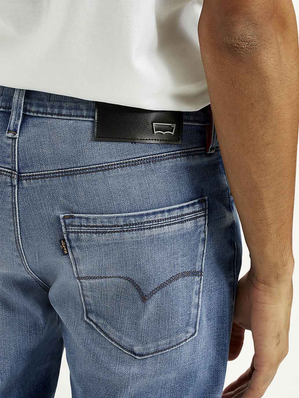 Men's Redloop 512 Indigo Slim Tapered Fit Mid Rise Jeans - Detail View