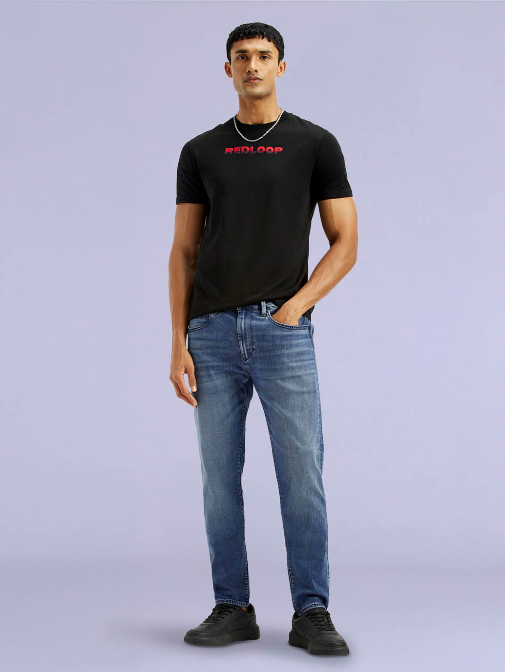 Men's Redloop 512 Dark Indigo Slim Tapered Fit Mid Rise Jeans