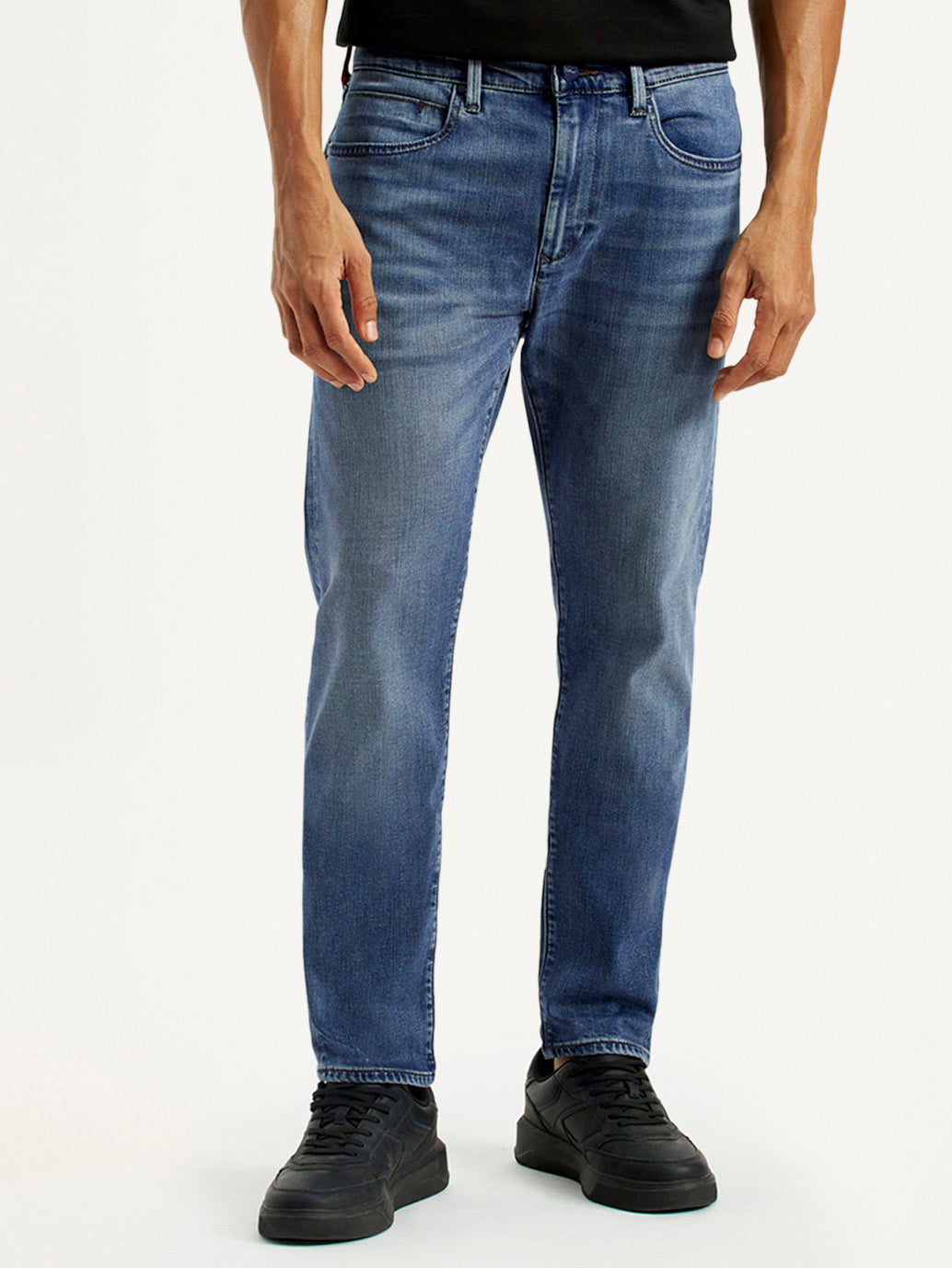 Men's Redloop 512 Dark Indigo Slim Tapered Fit Mid Rise Jeans - Front View