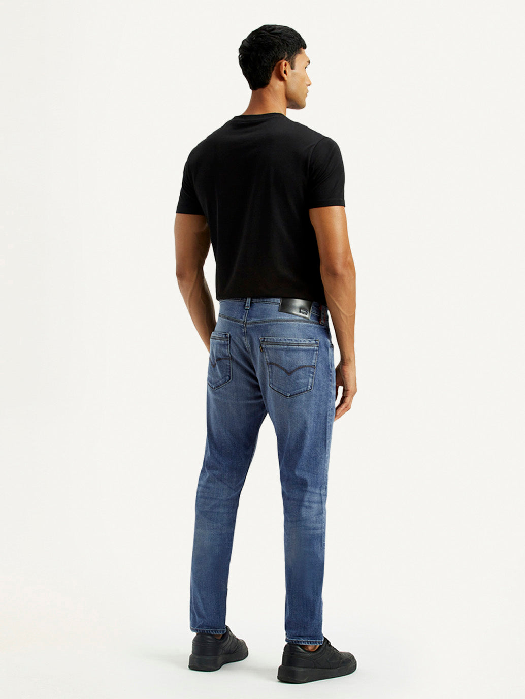 Men's Redloop 512 Dark Indigo Slim Tapered Fit Mid Rise Jeans - Back View