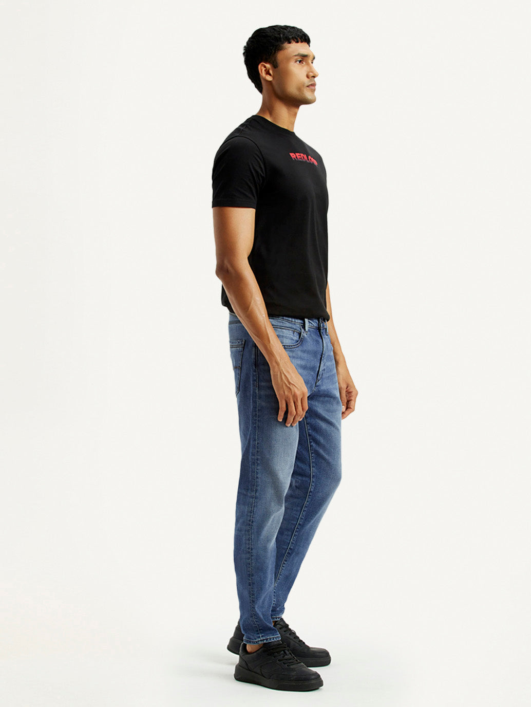 Men's Redloop 512 Dark Indigo Slim Tapered Fit Mid Rise Jeans - Side View