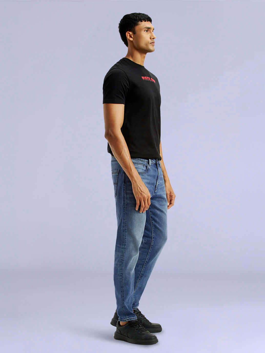 Men's Redloop 512 Dark Indigo Slim Tapered Fit Mid Rise Jeans - 077f203d-a83e-4f1a-ab4e-46d496ea127d View