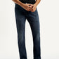 Men's Redloop 513 Dark Indigo Slim Straight Fit Mid Rise Jeans - Front View