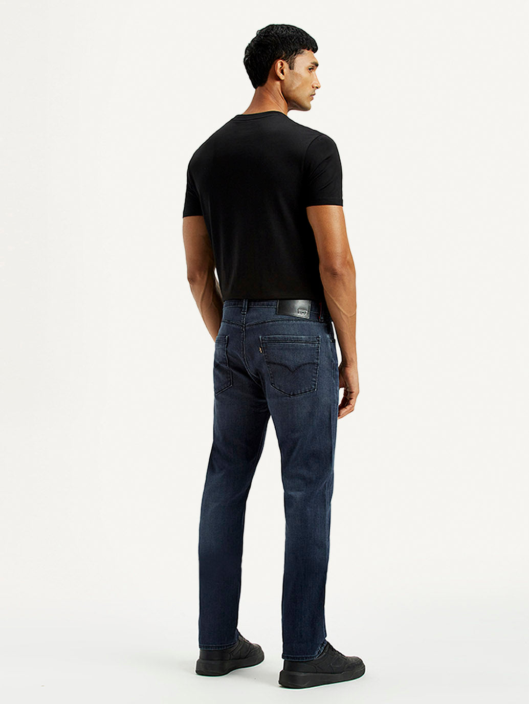 Men's Redloop 513 Dark Indigo Slim Straight Fit Mid Rise Jeans - Back View