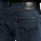 Men's Redloop 513 Dark Indigo Slim Straight Fit Mid Rise Jeans - Detail View