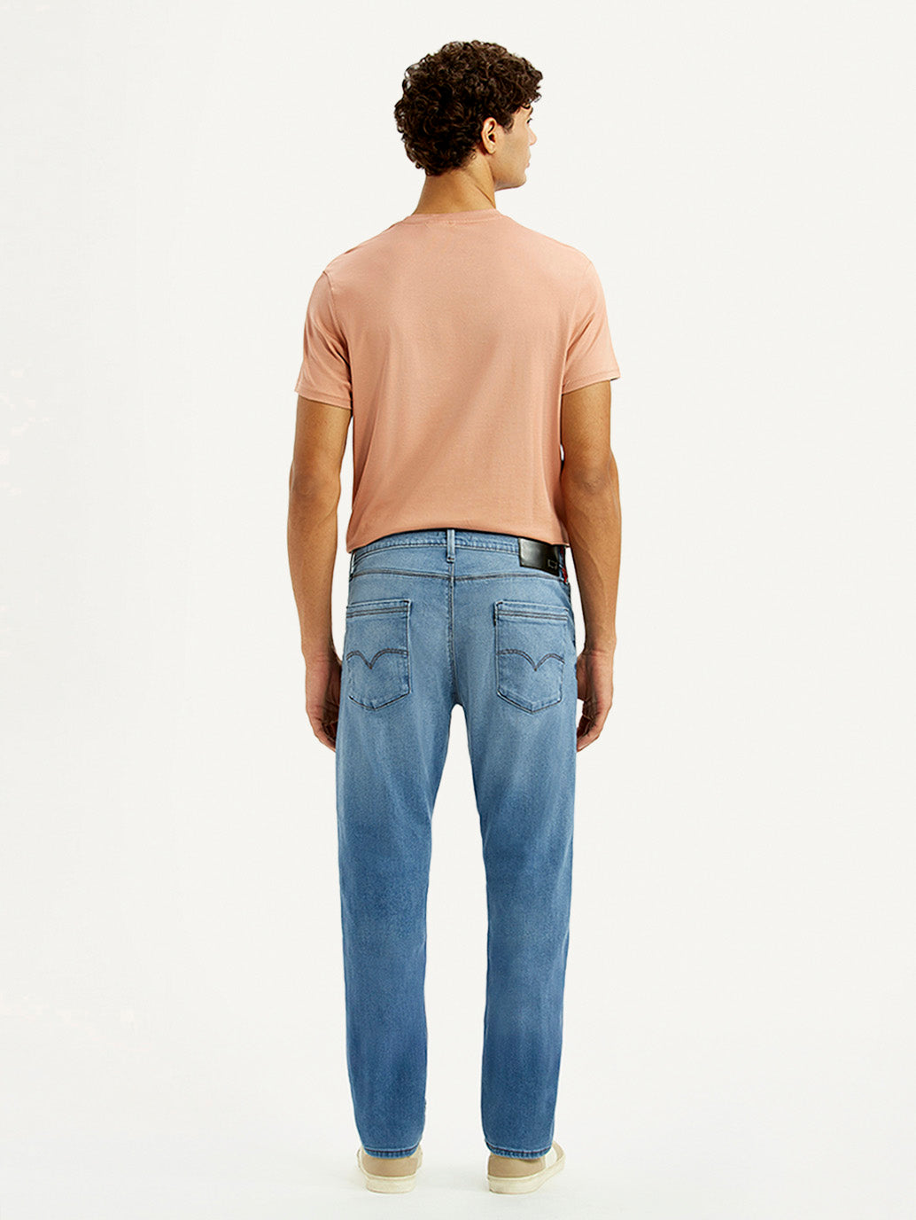 Men's Redloop 513 Light Blue Slim Straight Fit Mid Rise Jeans - Back View