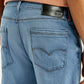 Men's Redloop 513 Light Blue Slim Straight Fit Mid Rise Jeans - Detail View