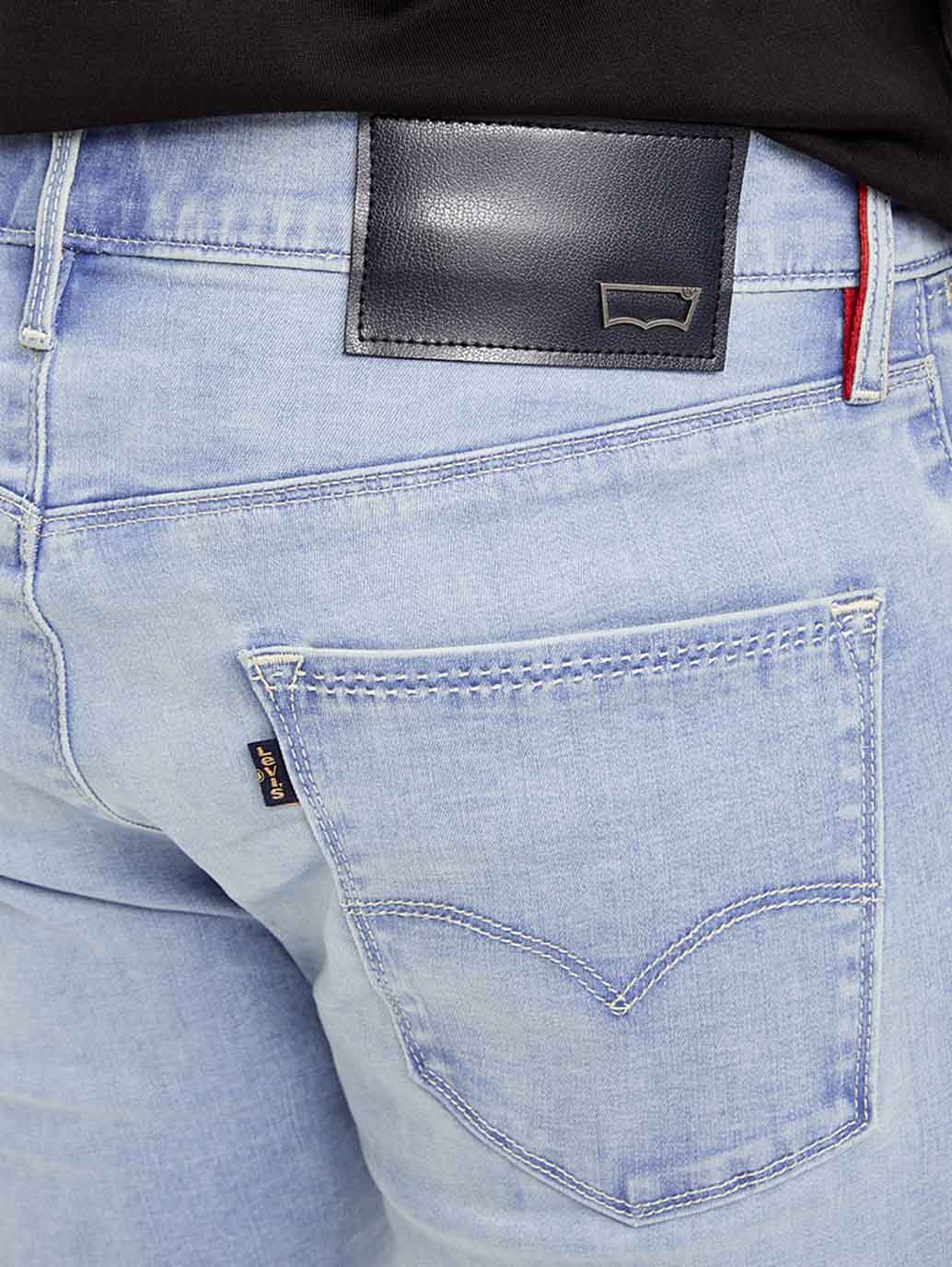 Men's Redloop 511 Light Blue Slim Fit Mid Rise Jeans - Detail View