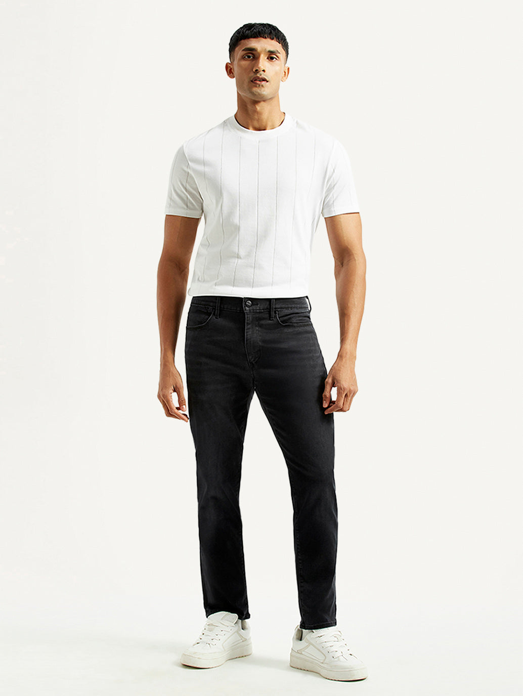 Men's Redloop 511 Charcoal Grey Slim Fit Mid Rise Jeans - Front View