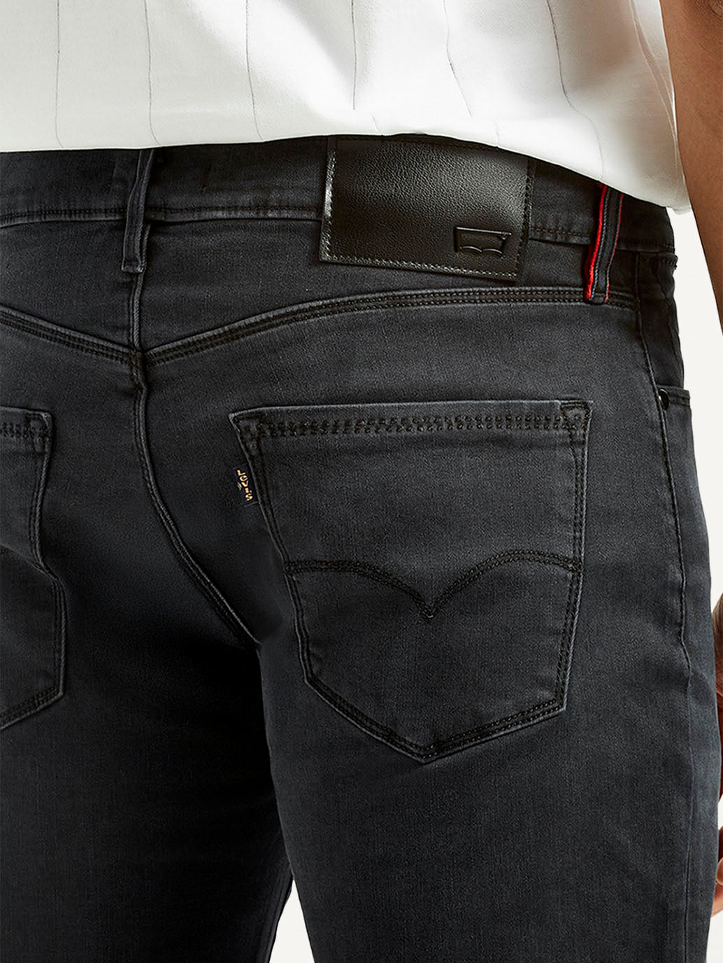 Men's Redloop 511 Charcoal Grey Slim Fit Mid Rise Jeans - Detail View