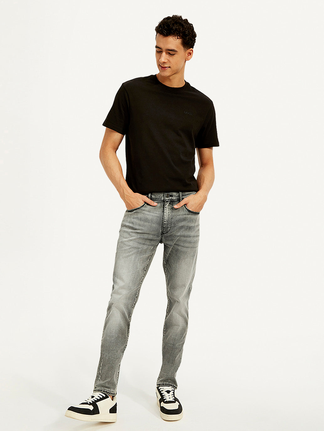 Men's Redloop 512 Grey Slim Tapered Fit Mid Rise Jeans