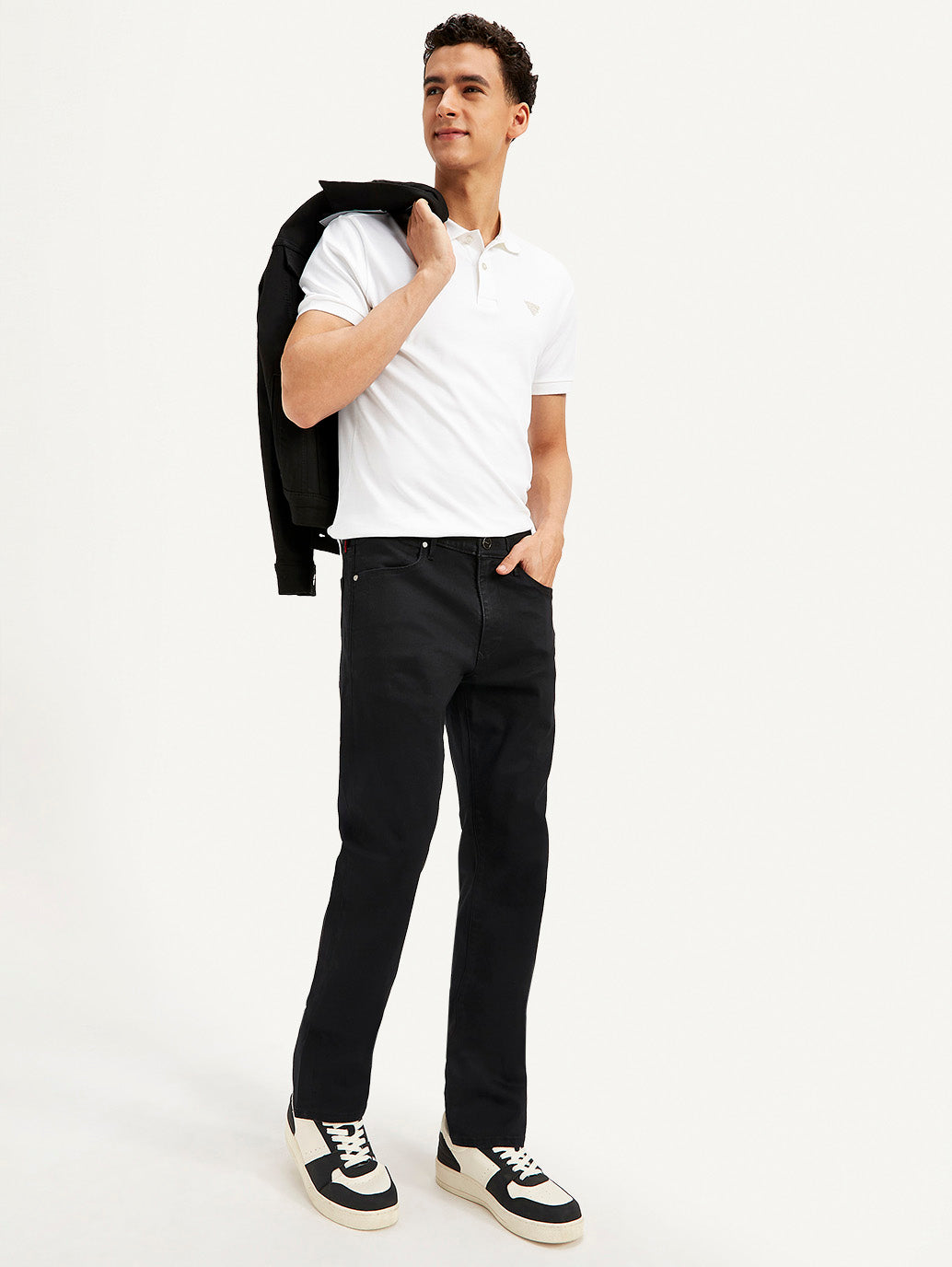 Men's Redloop 513 Black Slim Straight Fit Innovation Stretch Jeans