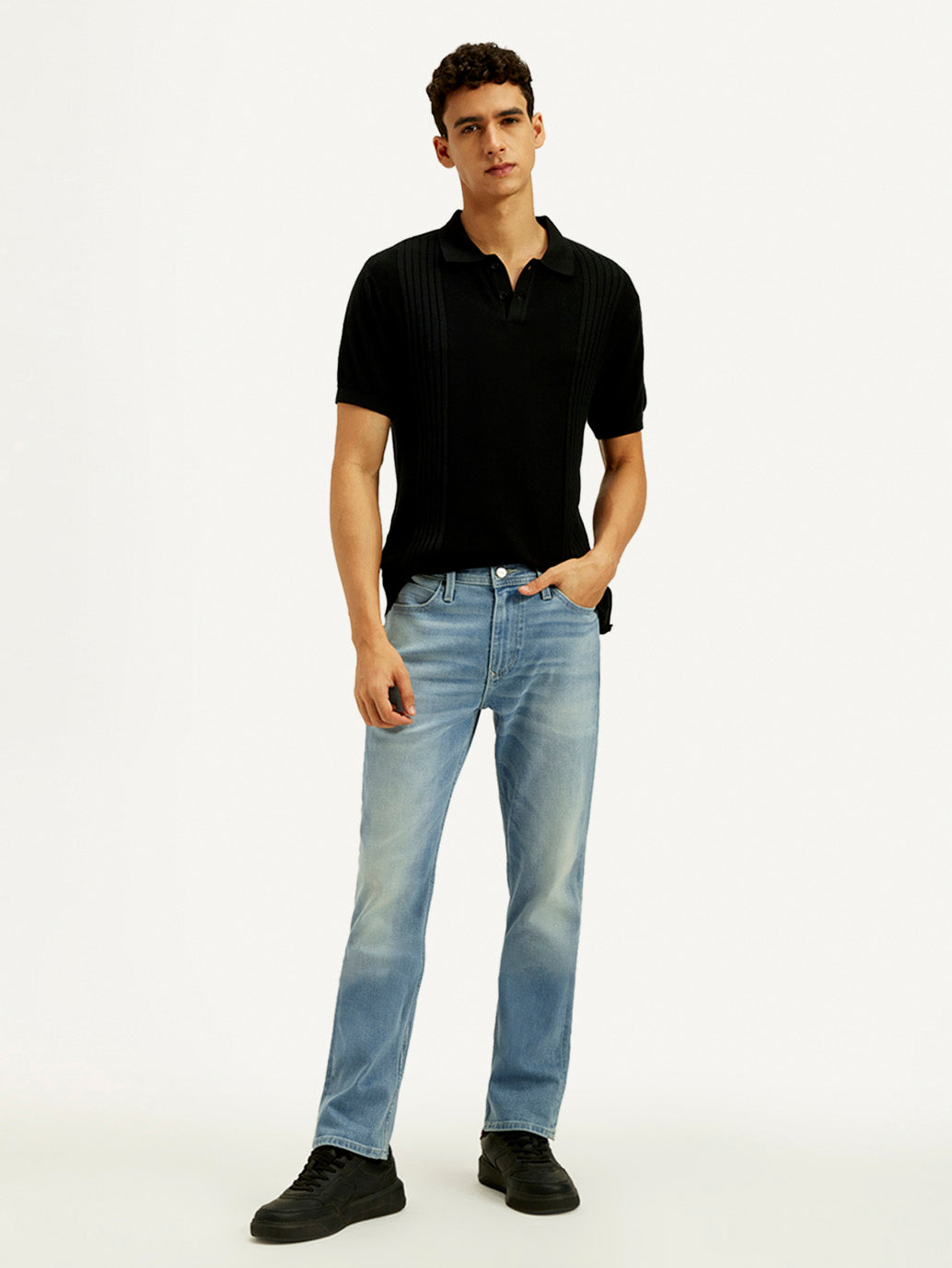 Men's Redloop 511 Light Indigo Slim Fit Mid Rise Jeans - Styleshot View