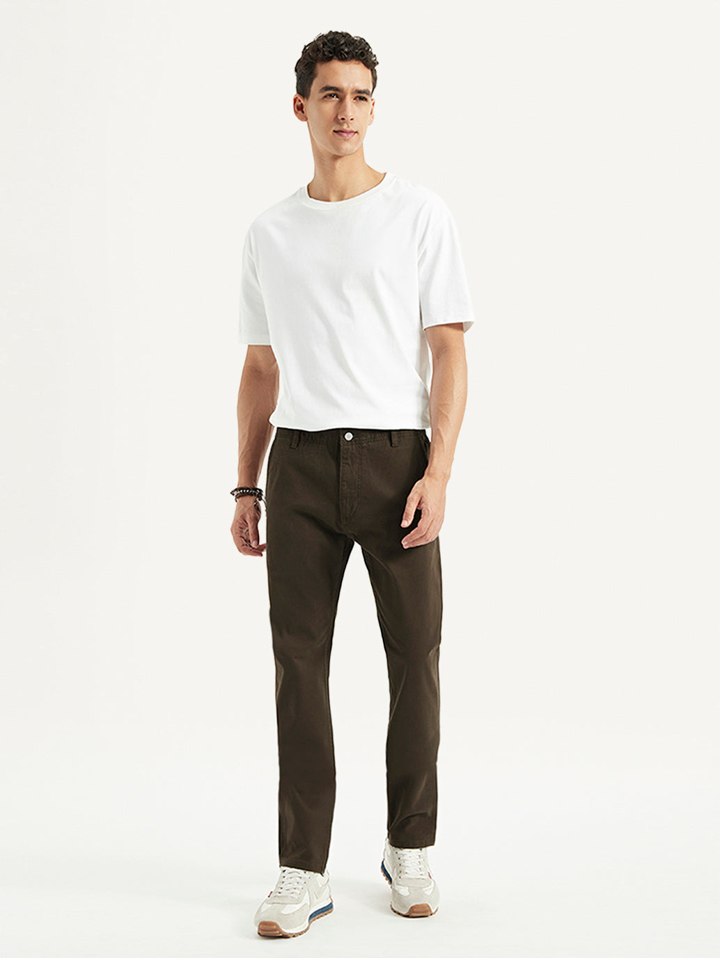 Men's Brown Tapered Fit Chinos