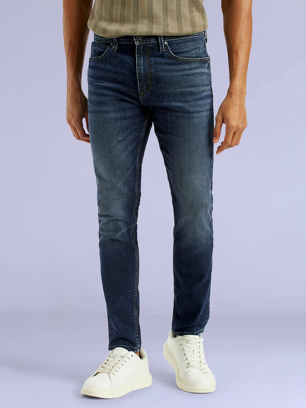 Men's Redloop 512 Dark Indigo Slim Tapered Fit Mid Rise Jeans - Front View