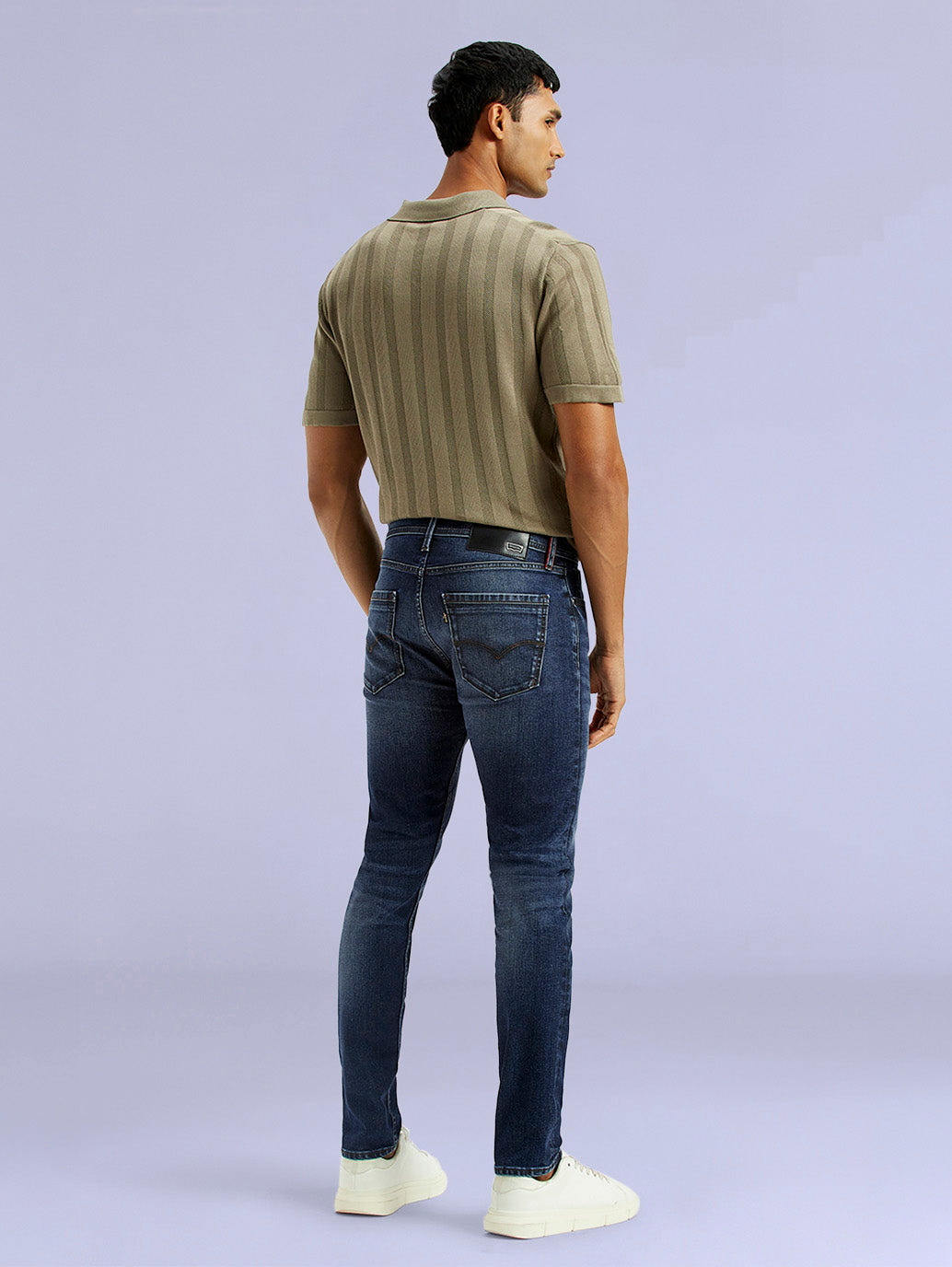 Men's Redloop 512 Dark Indigo Slim Tapered Fit Mid Rise Jeans - Back View