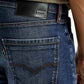 Men's Redloop 512 Dark Indigo Slim Tapered Fit Mid Rise Jeans - Detail View