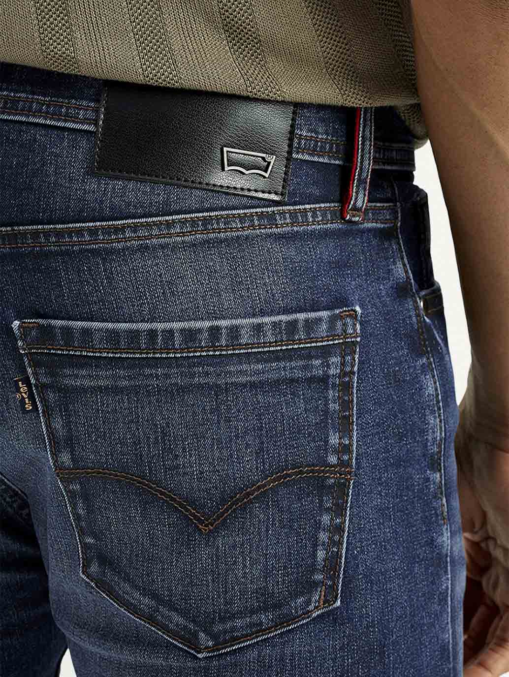 Men's Redloop 512 Dark Indigo Slim Tapered Fit Mid Rise Jeans - Detail View
