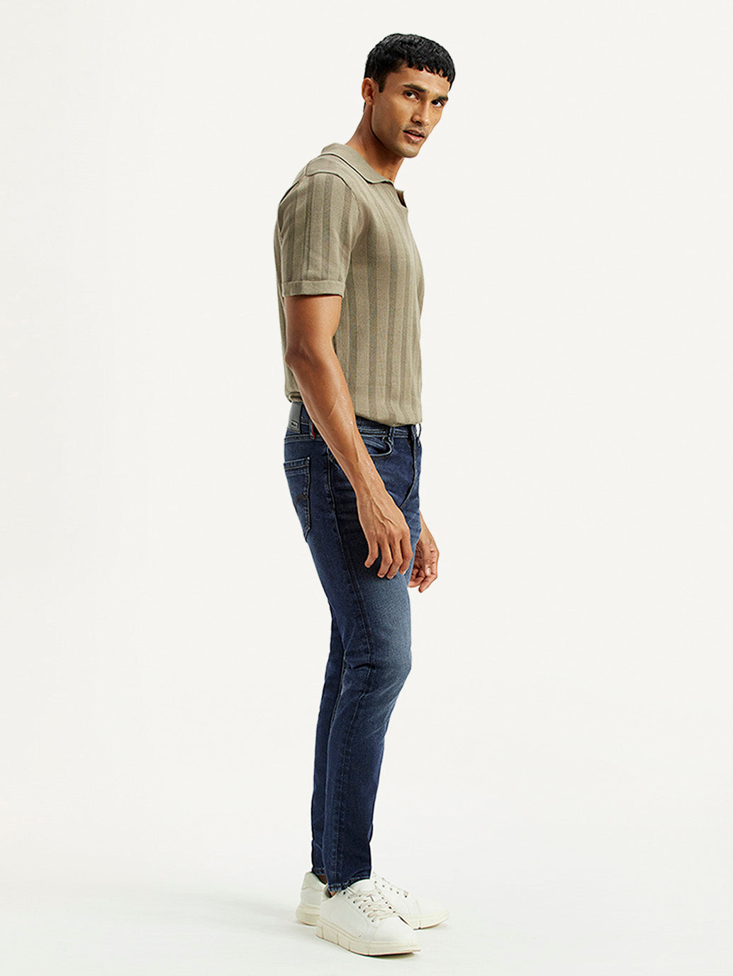 Men's Redloop 512 Dark Indigo Slim Tapered Fit Mid Rise Jeans - Side View