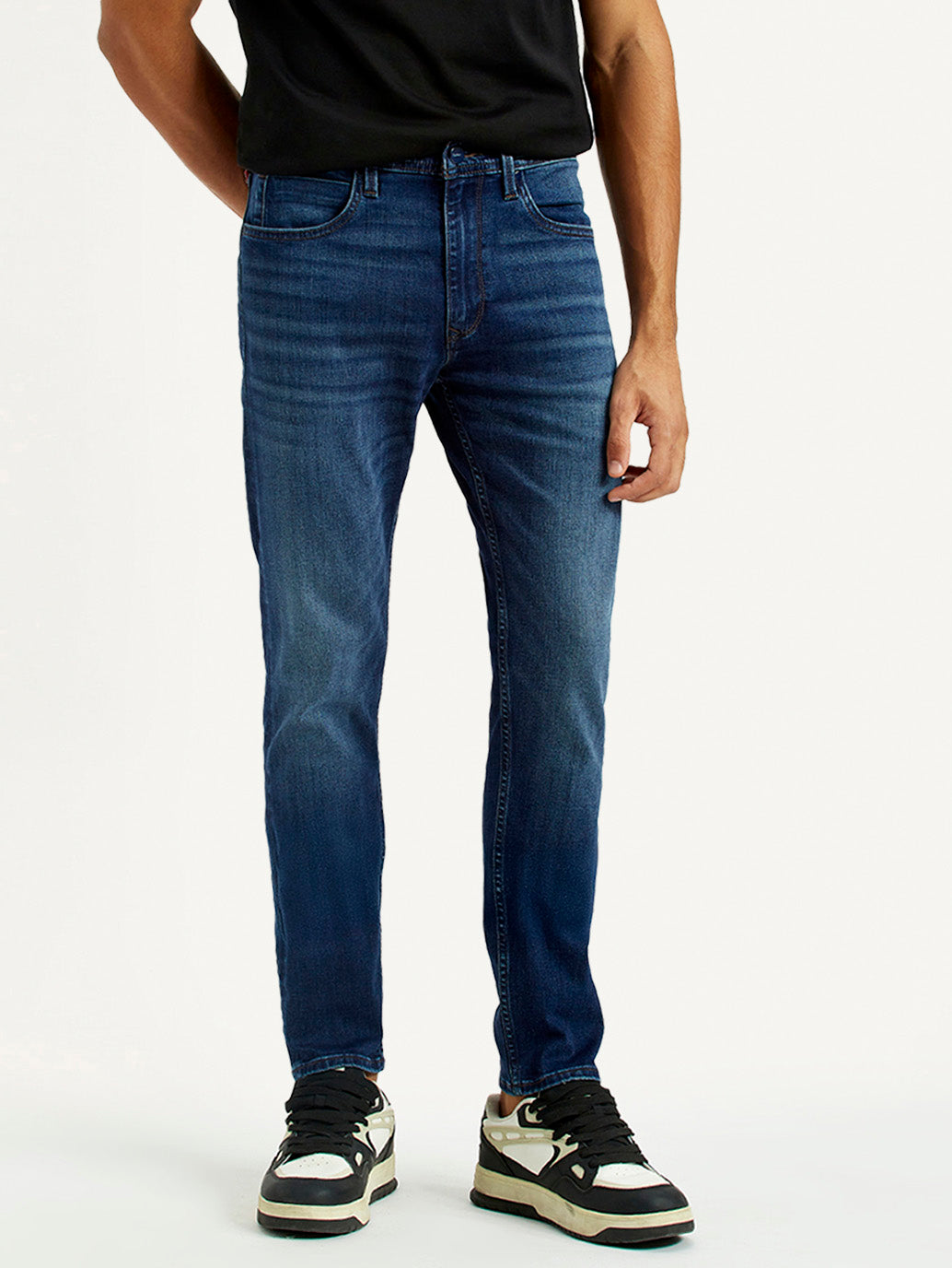 Men's Redloop 512 Indigo Slim Tapered Fit Mid Rise Jeans - Front View