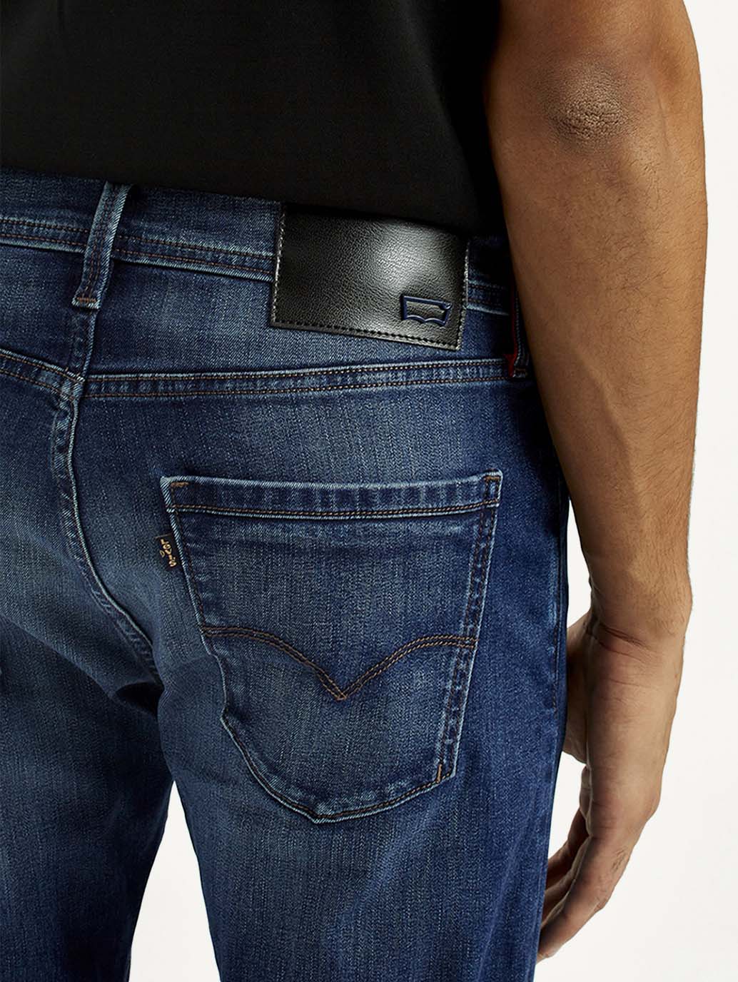 Men's Redloop 512 Indigo Slim Tapered Fit Mid Rise Jeans - Detail View